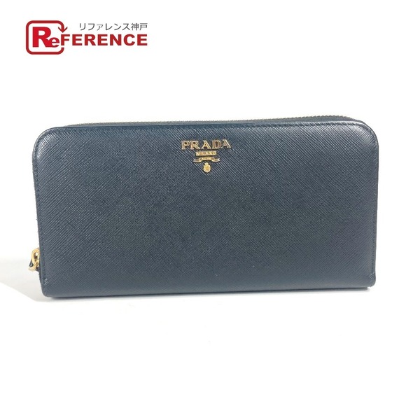 Prada Long Saffiano Wallet Zip Leather Heart Black - Picture 1 of 9